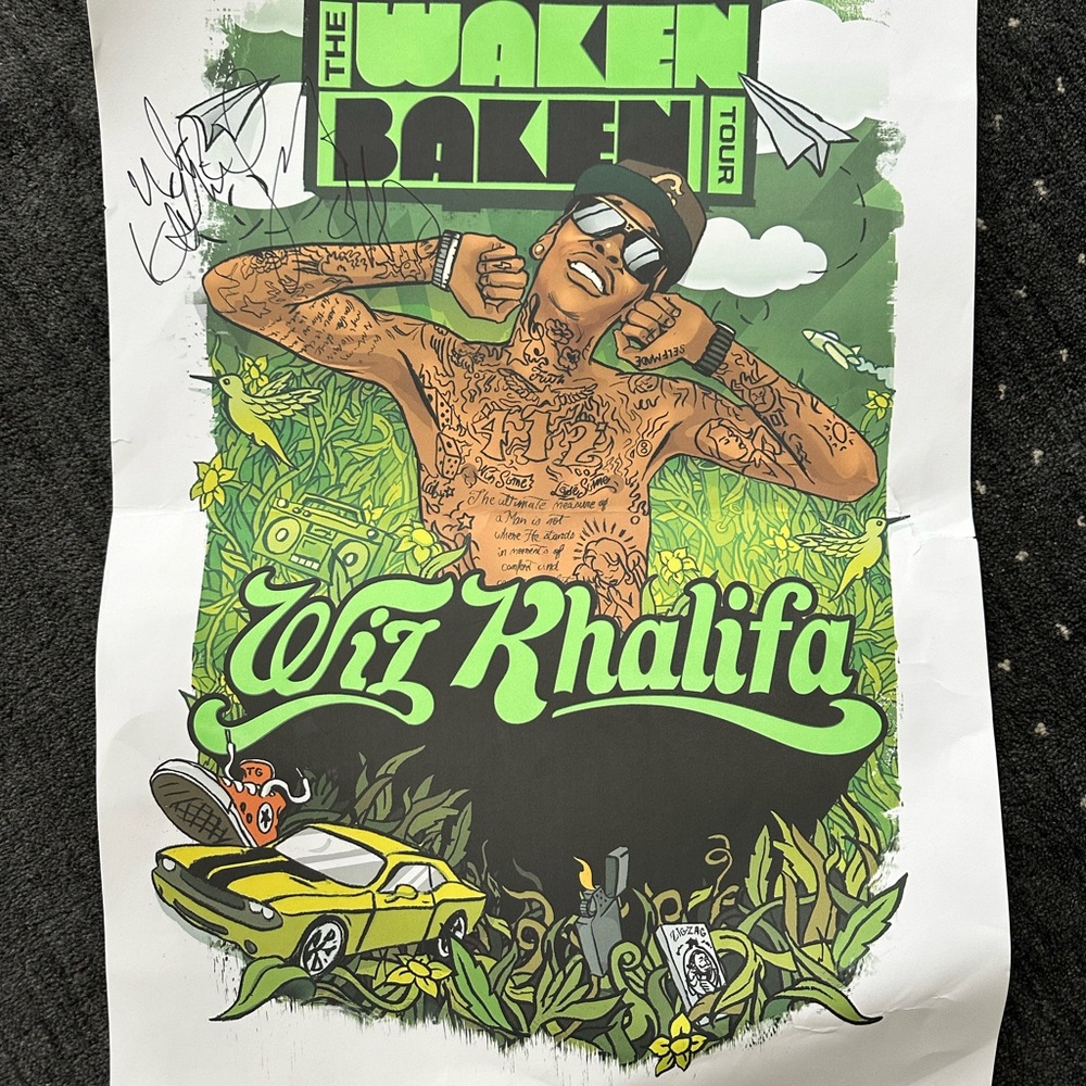 Authentic Wiz Khalifa autographed poster